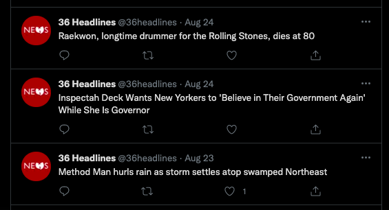 screencap of the Wu Tang headline bot