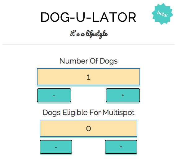 picture of the dog-u-lator UI